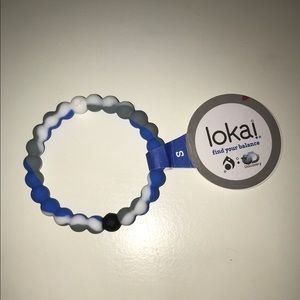 Blue white and grey Lokai bracelet